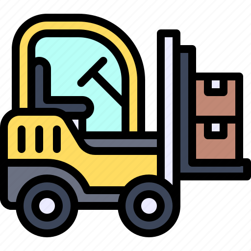 Transport, vehicle, flok lift, logistic, shipping, factory icon - Download on Iconfinder