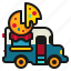 delivery, fast, food, pizza, shop, truck 