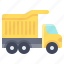 transport, vehicle, dump truck, construction 