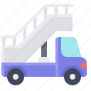 transport, vehicle, stair, firefighter, truck