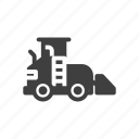 scraper, tractor, transport, transportation