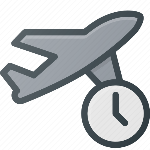 Delay, flight, plane, transport, transportation, vehicles icon - Download on Iconfinder