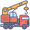 construction, truck, crane, industrial