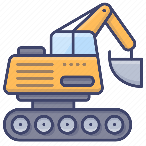 Digger, construction, crane, industrial icon - Download on Iconfinder