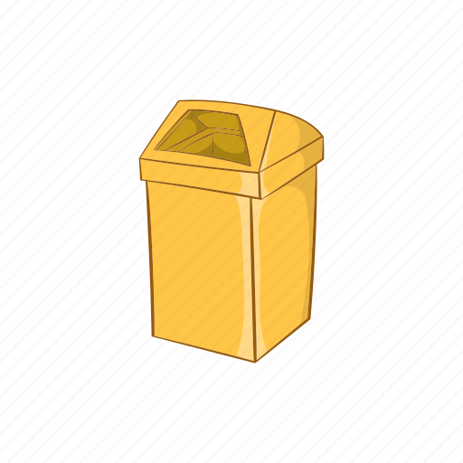 Cartoon, container, garbage, sign, trash, waste, yellow icon - Download on Iconfinder
