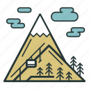 mountains, resort, ski, snow, tree, weather, cloud