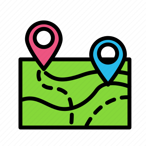 Map, pins, travel, trip icon - Download on Iconfinder