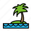 island, ocean, palm 
