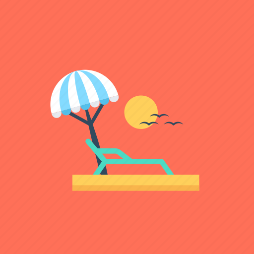 Canvas bed., seashore, sun tanning, sunbath, vacation on beach icon - Download on Iconfinder