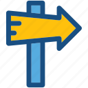direction arrows, direction post, finger post, guidepost, signpost
