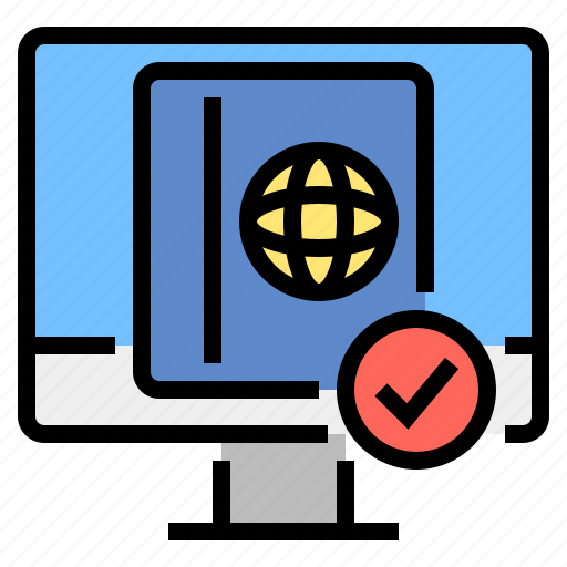 Checked, computer, correct, passport, travel icon - Download on Iconfinder