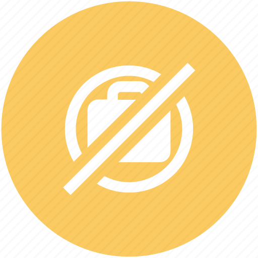 Bag not allowed, luggage restriction, no bag, no luggage, no suitcase icon - Download on Iconfinder