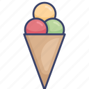 cone, cream, dessert, food, ice, sweets