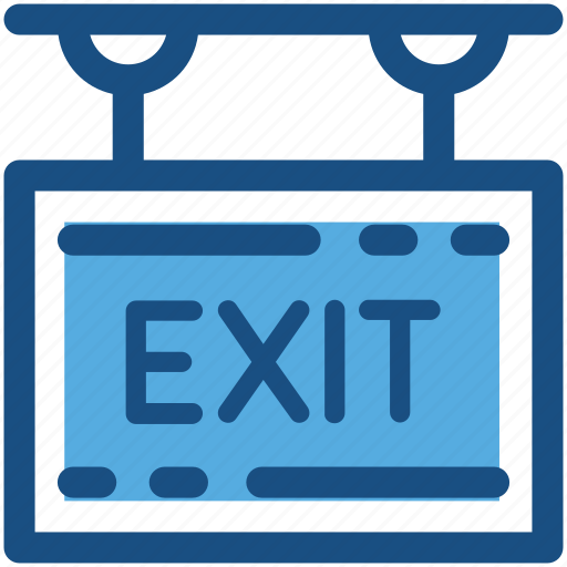Emergency exit, exit sign, hanging sign, out, signboard icon - Download on Iconfinder