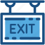 emergency exit, exit sign, hanging sign, out, signboard 