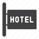 hotel, signboard, information, service