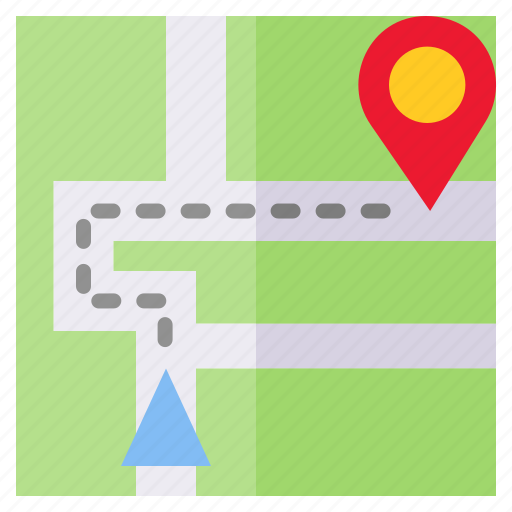 Road, direction, pin, place, destination, route icon - Download on Iconfinder