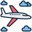 airplane, flight, transport 