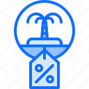 island, palm, tree, discount, badge, tour, travel, agency