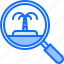 island, palm, tree, search, magnifier, tour, travel, agency 