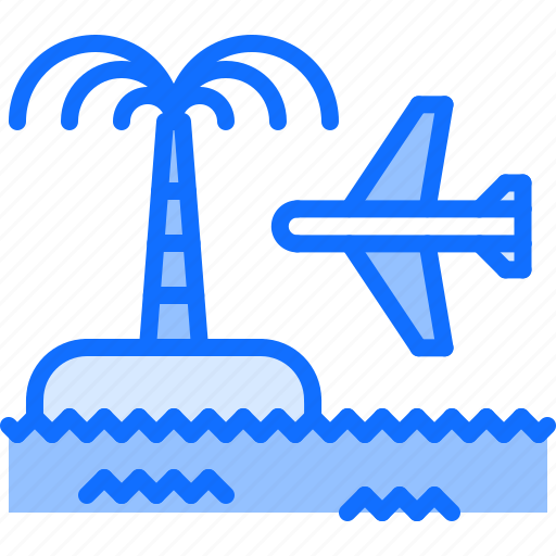 Island, palm, tree, plane, water, tour, travel icon - Download on Iconfinder