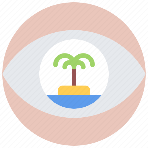 Island, palm, tree, eye, vision, tour, travel icon - Download on Iconfinder