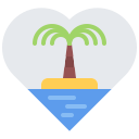 island, palm, tree, love, heart, tour, travel, agency