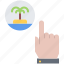 island, palm, click, hand, finger, tour, travel, agency 