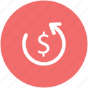 currency conversion, currency exchange, dollar, money exchange, refresh sign