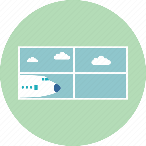 Airplane, airport, cloud, sky, window icon - Download on Iconfinder