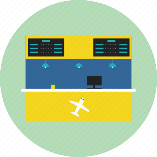 Airplane, airport, counter, electronic display, monitor icon - Download on Iconfinder