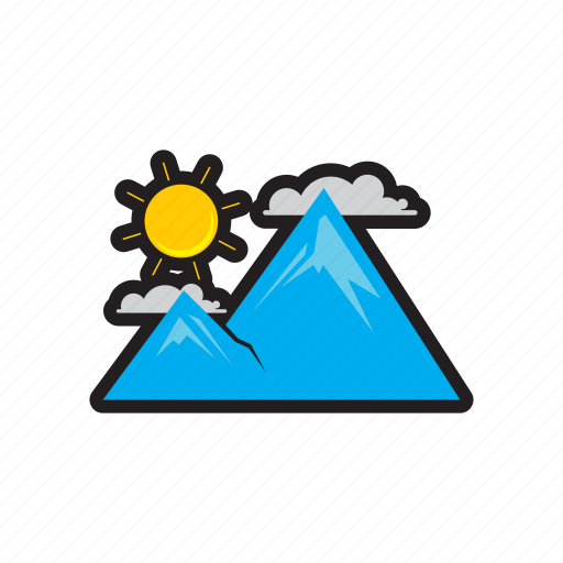 Mountain, sun, travel, adventure, climbing, hiking icon - Download on Iconfinder