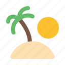 island, palm, tree, beach, tropical, summer