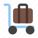 luggage, cart, baggage, suitcase, trolley