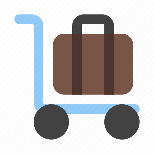 Luggage, cart, baggage, suitcase, trolley icon - Download on Iconfinder