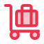 luggage, cart, baggage, suitcase, trolley 