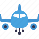 airplane, front view, plane, travel, airport, flight, aeroplane, travels, jet
