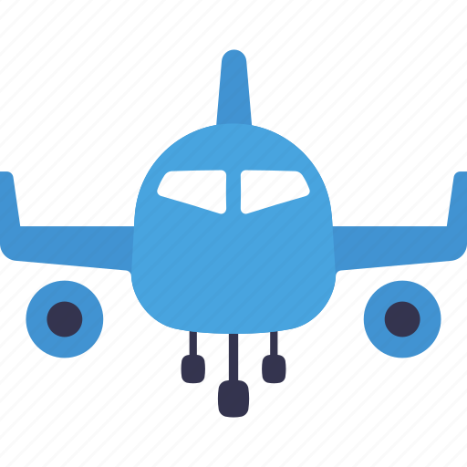 Airplane, front view, plane, travel, airport, flight, aeroplane icon - Download on Iconfinder