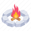 campfire, bonfire, balefire, pyre, firewood