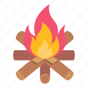 campfire, bonfire, balefire, pyre, firewood