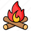 bonfire, campfire, fire, flame, wood, log, outdoor 