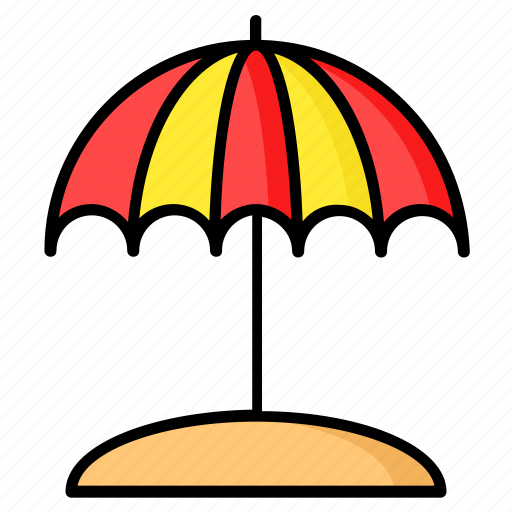 Beach, umbrella, ball, seaside, seashore, sand, sunshade icon - Download on Iconfinder