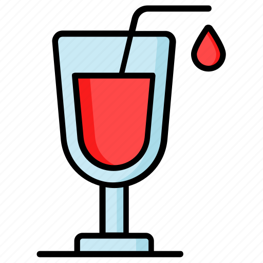Drink, beverage, refreshment, summer, cocktail, glass, straw icon - Download on Iconfinder