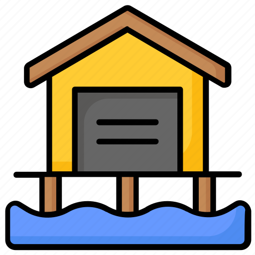 Beach, house, seaside, hotel, building, resort, hut icon - Download on Iconfinder