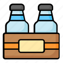 milk, bottles, crate, beverages, drinks, dairy, products