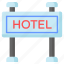 hotel, signboard, signage, sign, guidepost, directions, information 