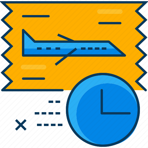 Airplane, boarding, clock, flight, ticket, time, travel icon - Download on Iconfinder