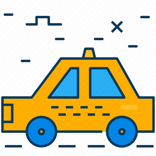 Blue, car, orange, road, taxi, transpotation, travel icon - Download on Iconfinder