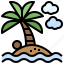 desert, island, oasis, palm, tree 