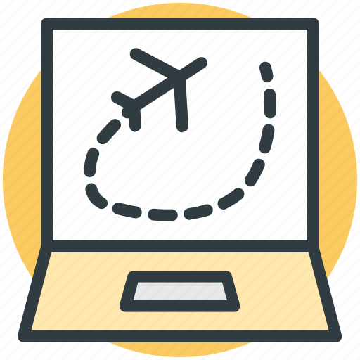 Airplane on screen, laptop, laptop pc, laptop screen, personal computer icon - Download on Iconfinder